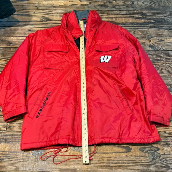 VINTAGE Wisconsin Badgers Parka Winter Jacket RARE Quilted Layered Mens Size XL - Picture 6 of 12